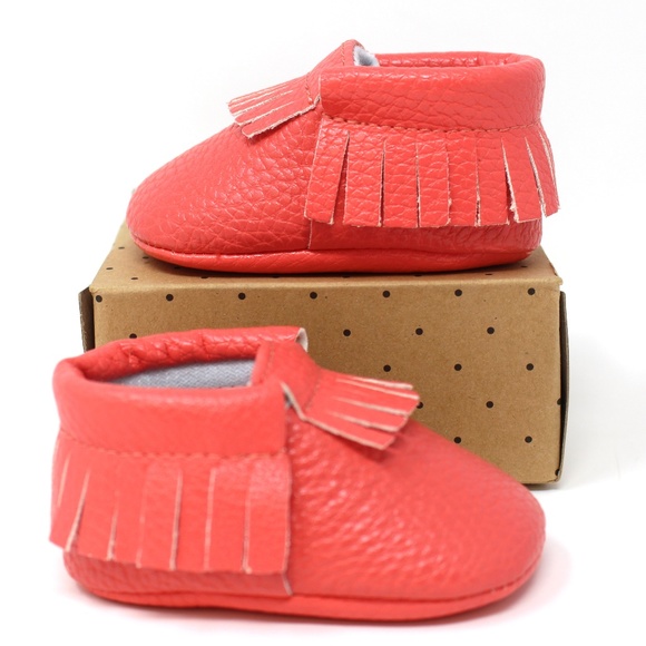 CORAL CAPRI – BABY MOCCASINS Size 1 Sweet N Swag - Picture 1 of 7
